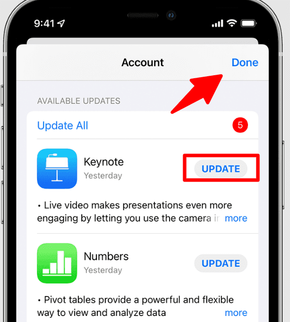 Update apps on your iPhone manually