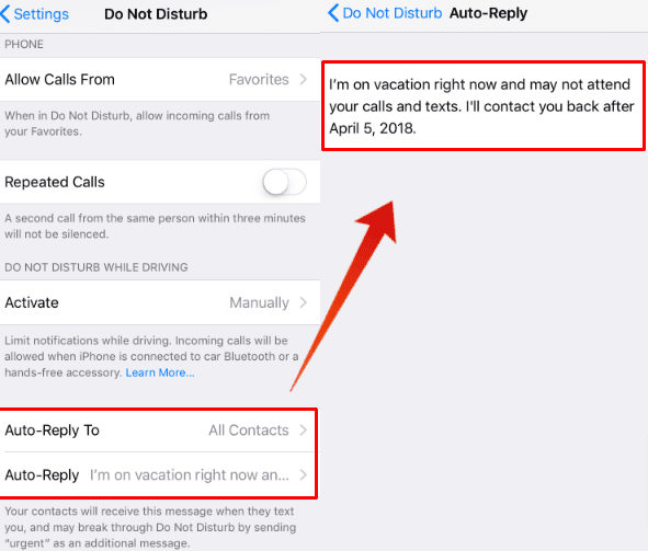 Set the “Do Not Disturb” Auto-Reply Message on iPhone
