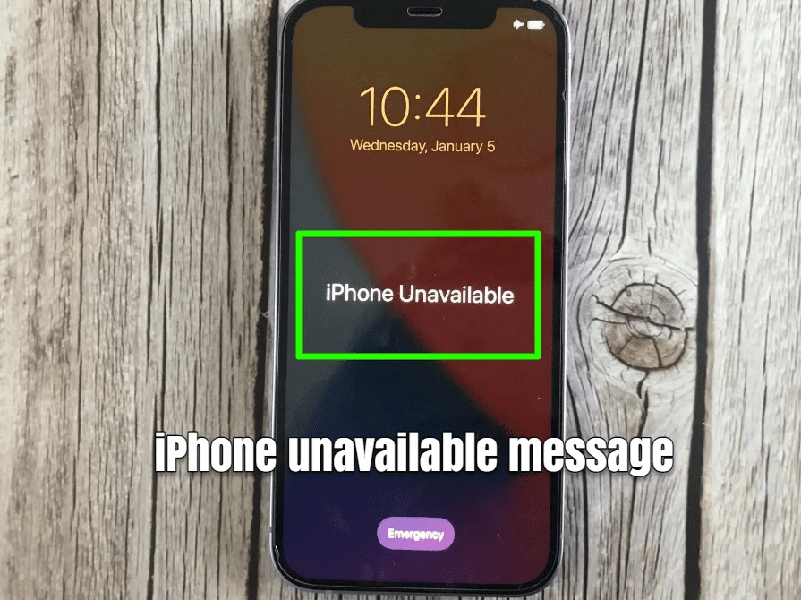 iPhone unavailable message
