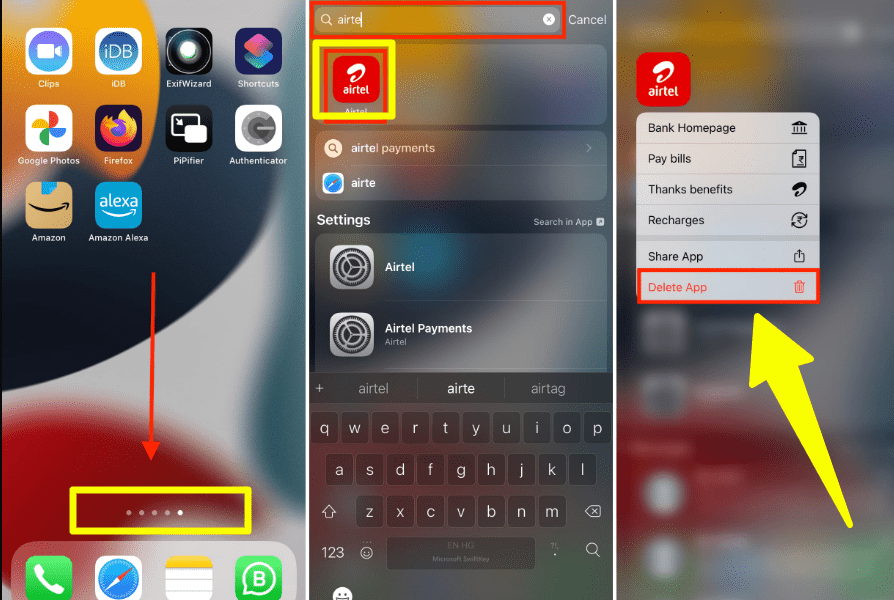 Delete an invisible app from Spotlight